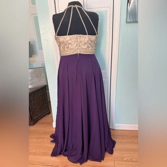 Size 22 eggplant purple prom mother of bride pageant dress gown Clarisse 3465